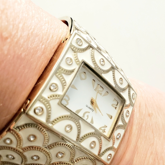 Collectibles by Adrienne Ivory Enamel Cuff Watch - Picture 5 of 6